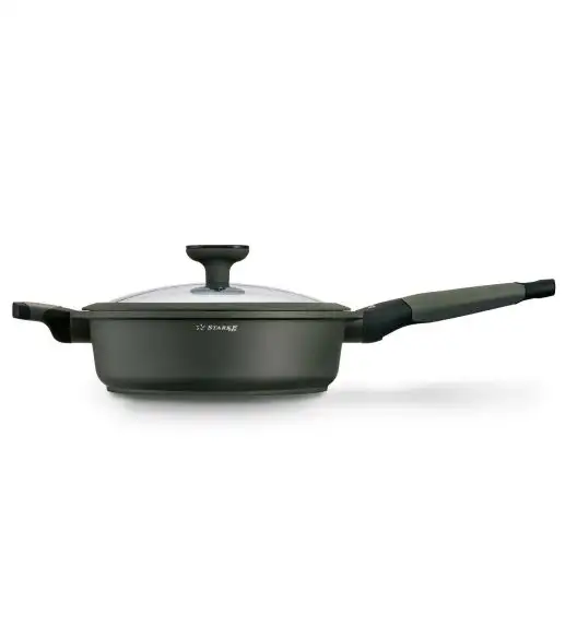 STARKE PRO VIRIDI Patelnia głęboka 24 cm z pokrywką / Greblon® C3