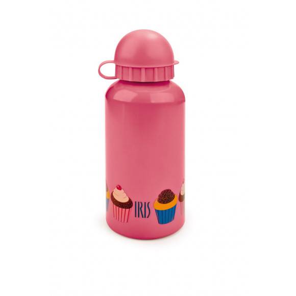 Butelka na napoje dla dzieci Iris w kolorze różowym z kolorowym muffinem 400 ml / Btrzy