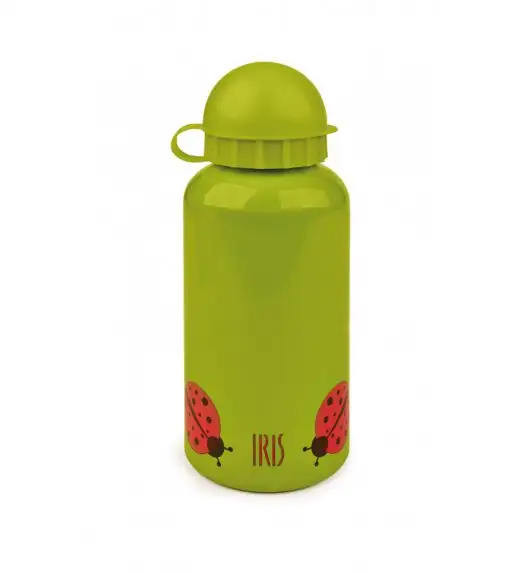 Butelka na napoje dla dzieci Iris w kolorze zielonym z czerwoną biedronką 400 ml / Btrzy
