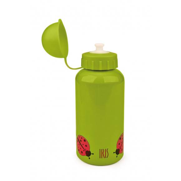 Butelka na napoje dla dzieci Iris w kolorze zielonym z czerwoną biedronką 400 ml / Btrzy