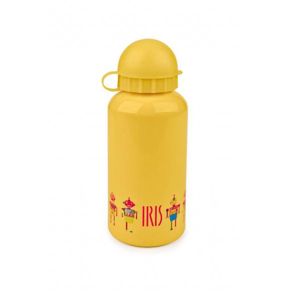 Butelka na napoje dla dzieci Iris w kolorze żółtym z robocikiem 400 ml / Btrzy