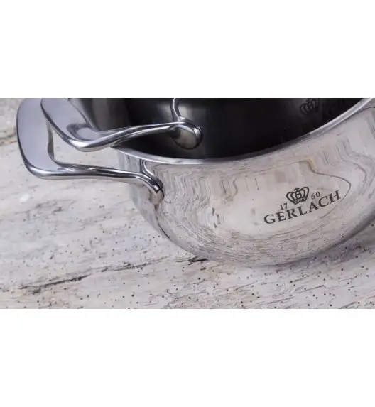 GERLACH Sendo Komplet garnki z pokrywkami 11 el  + Patelnia Granitex 24, 28 cm + Garnek Ambiente 7 l 