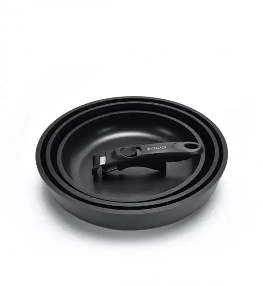 GERLACH Sendo Komplet garnki z pokrywkami 11 el  + patelnia Smart 20, 24, 28 cm + pokrywka silikonowa 3w1