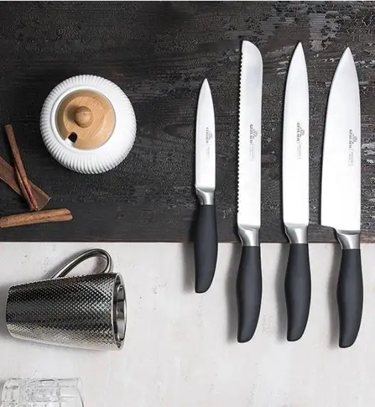 GERLACH STYLE PLUS Komplet 5 noży w bloku + ostrzałka 3w1