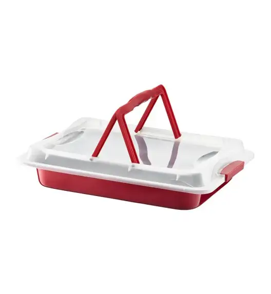 AMBITION CHERRY Brytfanna / blacha do pieczenia z pokrywą 42 x 29 cm / powłoka nieprzywierająca