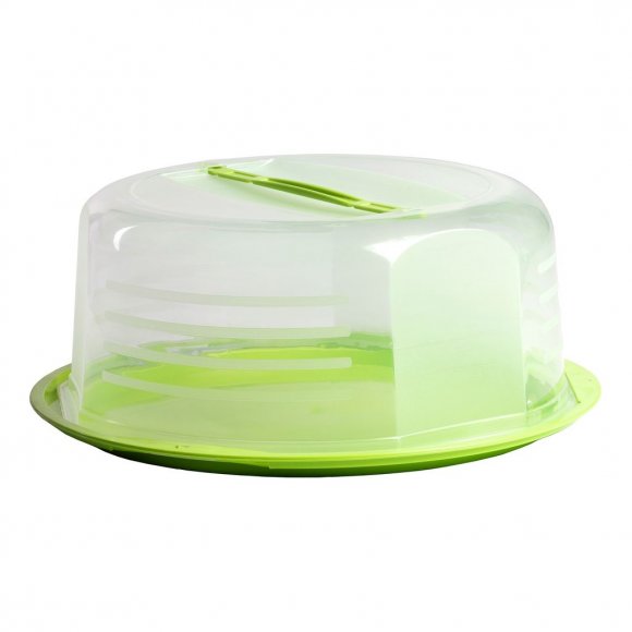 DOMOTTI DOLCE Pojemnik na ciasto 30 cm / zielony / tworzywo sztuczne