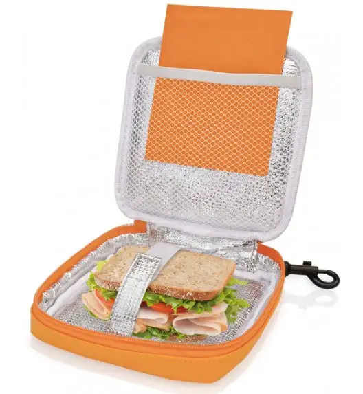 Organizer kwadratowy na kanapkę i przekąski Lunch Bag marki Iris w kolorze pomarańczowym / Btrzy