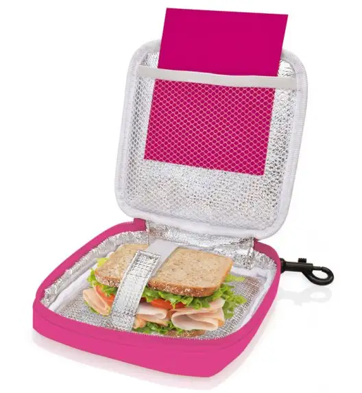 Organizer kwadratowy na kanapkę i przekąski Lunch Bag marki Iris w kolorze różowym / Btrzy