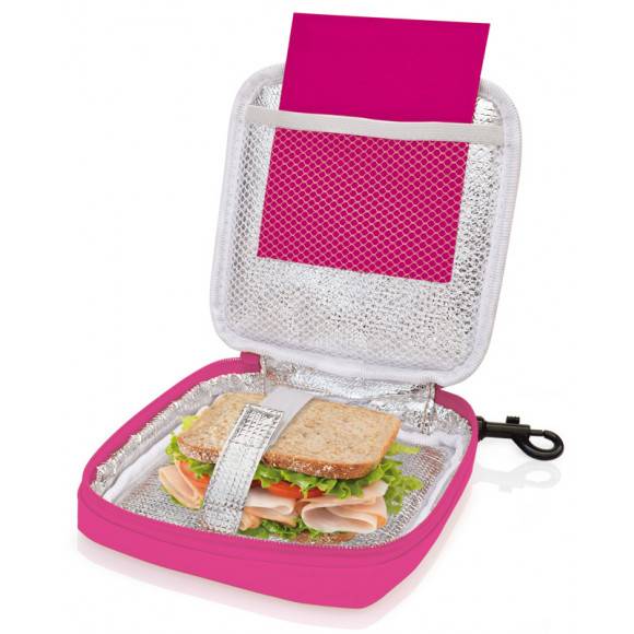 Organizer kwadratowy na kanapkę i przekąski Lunch Bag marki Iris w kolorze różowym / Btrzy