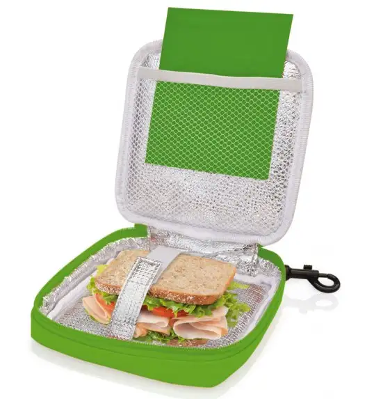 Organizer kwadratowy na kanapkę i przekąski Lunch Bag marki Iris w kolorze zielonym / Btrzy