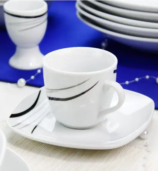 WYPRZEDAŻ! ARZBERG COSMOS Komplet 3 filiżanek ze spodkami + 2 x salaterka