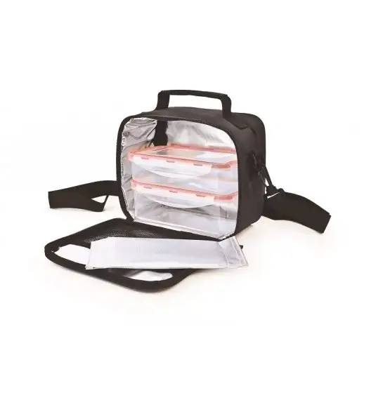 Praktyczna torba mini na lunch Iris z pojemnikami w kolorze szarym / Btrzy