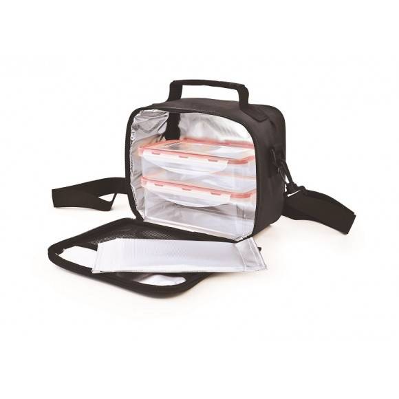 Praktyczna torba mini na lunch Iris z pojemnikami w kolorze szarym / Btrzy