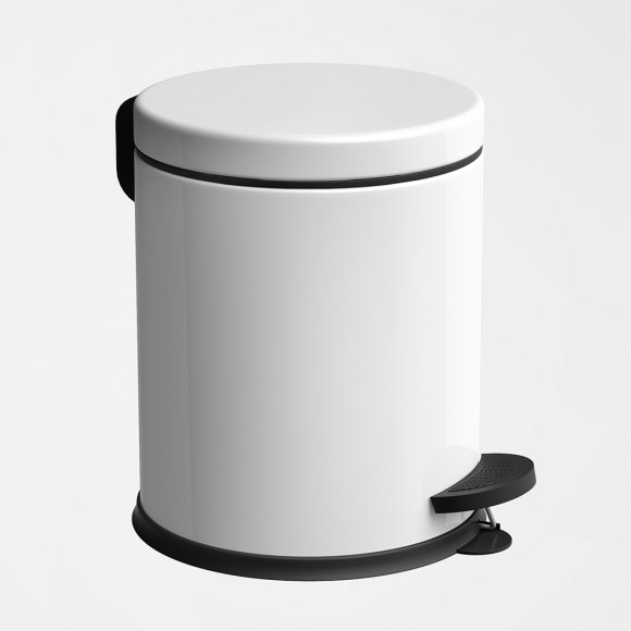 KAIA Zestaw łazienkowy biały 4 elementy / Kosz 3 L + Szczotka wc + dozownik na mydło + pojemnik na szczoteczki