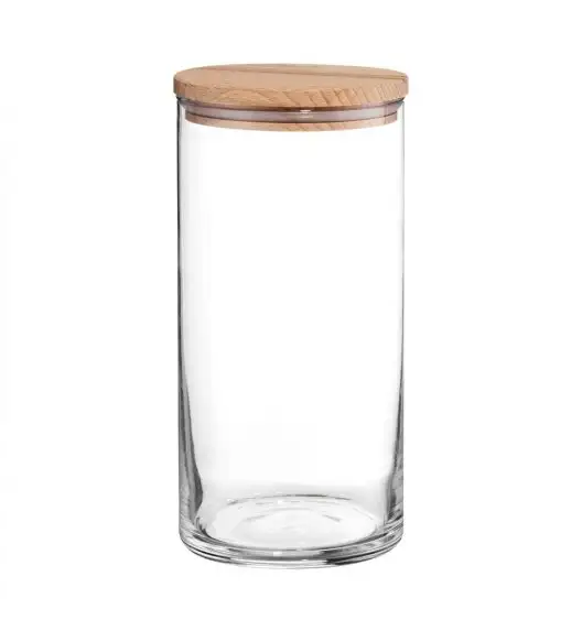 AMBITION NORDIC Pojemnik szklany z bambusowym wieczkiem 1,35 l / styl skandynawski