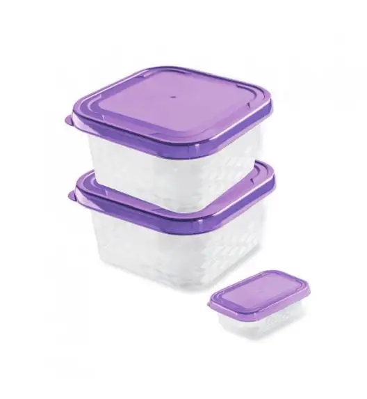 BRANQ ORI 2303 Komplet 3 pojemników na żywność / fiolet