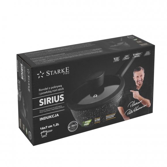 STARKE PRO SIRIUS Zestaw garnków z pokrywkami 20, 24 cm + rondel 16 cm