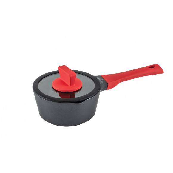ZWIEGER OBSIDIAN Komplet garnków z pokrywkami 1l, 3l, 5l/ GREBLON C3 + Komplet Patelnia Sensa Thermo 24, 28 cm