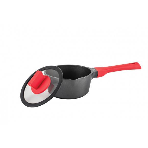 ZWIEGER OBSIDIAN Komplet garnków z pokrywkami 1l, 3l, 5l/ GREBLON C3 + Komplet Patelnia Sensa Thermo 24, 28 cm