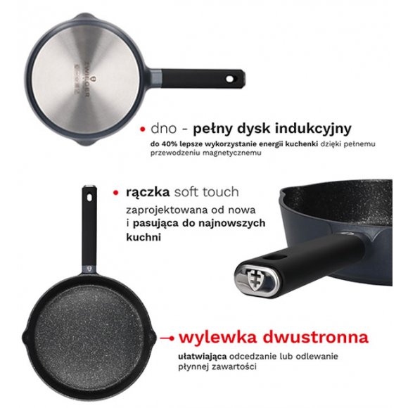 ZWIEGER KLASSIKER Komplet garnków z pokrywkami 11 el + Patelnie VESNA 20, 24, 28 cm