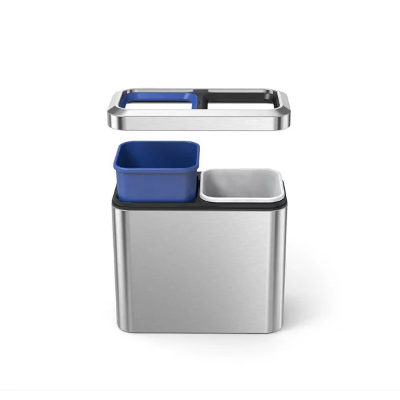 SIMPLEHUMAN Kosz 20 L recycler wąski / stal nierdzewna