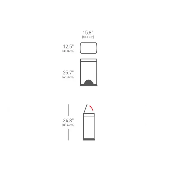 SIMPLEHUMAN Kosz na śmieci pedałowy deluxe 38 L / stal nierdzewna