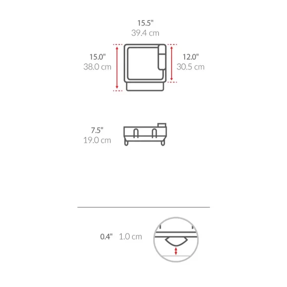 SIMPLEHUMAN Ociekacz do naczyń compact / stal nierdzewna