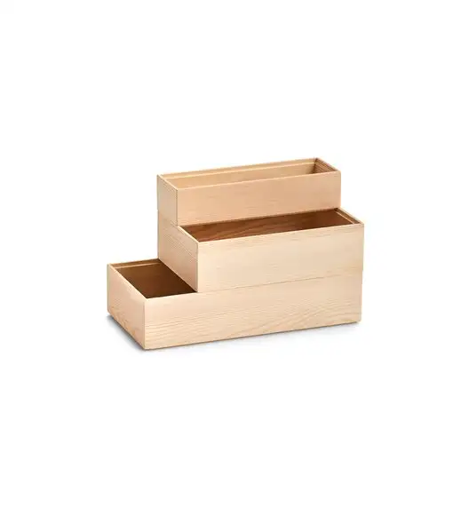 ZELLER Pudełko prostokątne / organizer 23 x 7,5 cm / drewno sosnowe
