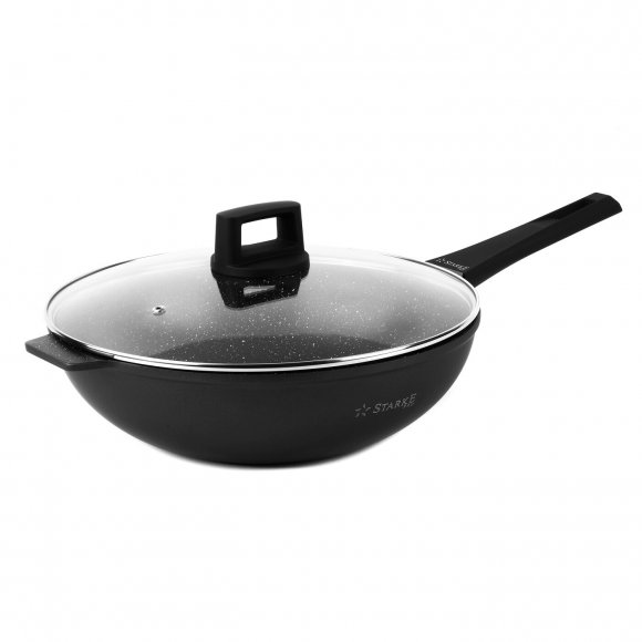 STARKE PRO TAYLOR MARBLE Wok z pokrywką 32 cm / Greblon® C3