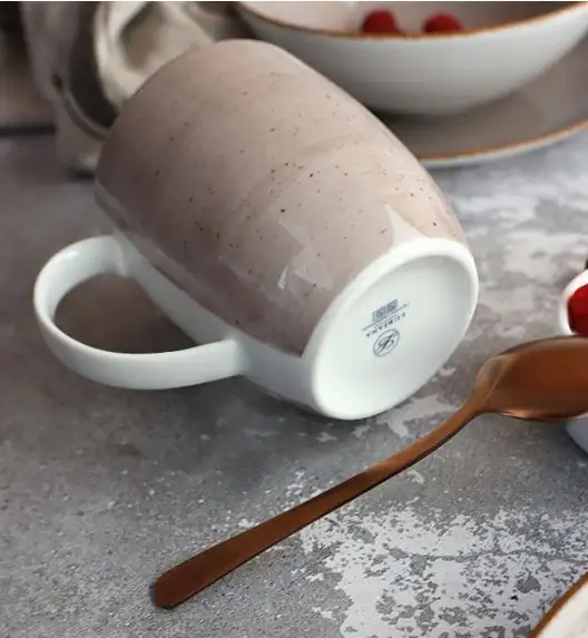 LUBIANA BOSS 6630T Serwis obiadowy 28 el / 6 osób / brązowy / porcelana ręcznie malowana