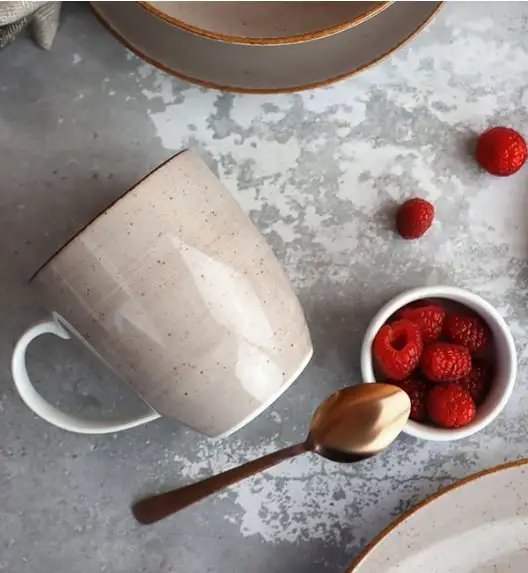 LUBIANA BOSS 6630T Serwis obiadowy 52 el / 12 osób / brązowy / porcelana ręcznie malowana