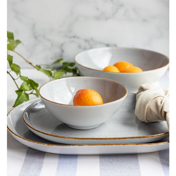 LUBIANA BOSS 6630Z Serwis obiadowo - kawowy 40 el / 6 osób / szary / porcelana ręcznie malowana