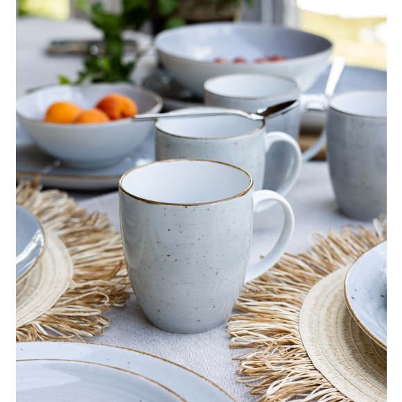 LUBIANA BOSS 6630Z Serwis obiadowo - kawowy 40 el / 6 osób / szary / porcelana ręcznie malowana