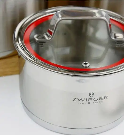 ZWIEGER KLASSIKER Komplet garnków z pokrywkami 11 el / stal nierdzewna SS 304+ Patelnia Practi Plus 20, 24, 28 cm