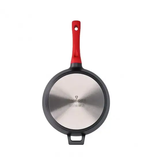 ZWIEGER OBSIDIAN Patelnia głęboka 28 cm GREBLON C3+ non- stick + Pokrywka uniwersalna Tadar