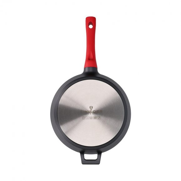 ZWIEGER OBSIDIAN Komplet Garnki 6 el z pokrywkami 5,5l/ 3,5l/ 2l +rondel +patelnia głęboka 28 cm / GREBLON C3+