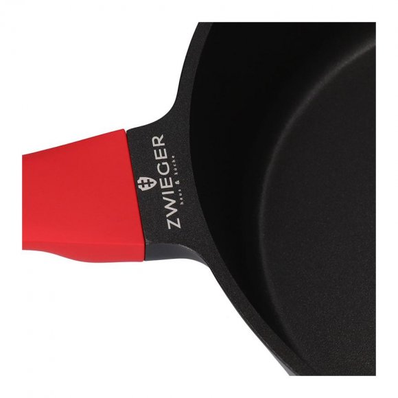 ZWIEGER OBSIDIAN Komplet Garnki 6 el z pokrywkami 5,5l/ 3,5l/ 2l +rondel +patelnia głęboka 28 cm / GREBLON C3+