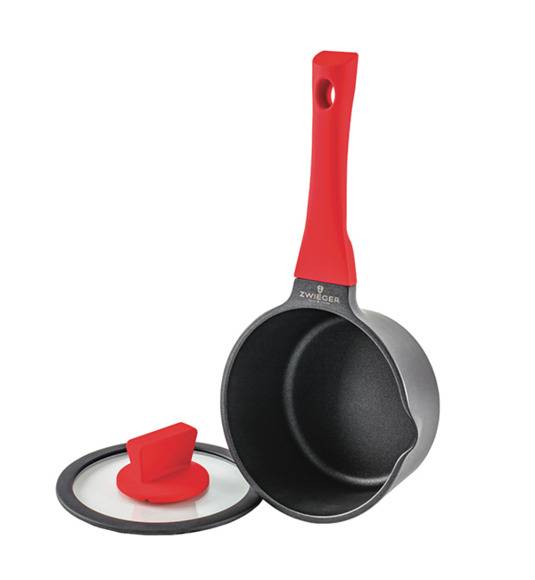 ZWIEGER OBSIDIAN Komplet Garnki 6 el z pokrywkami 5,5l/ 3,5l/ 2l +rondel +patelnia głęboka 28 cm / GREBLON C3+