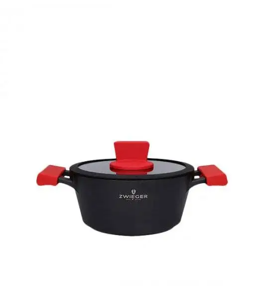 ZWIEGER OBSIDIAN Komplet Garnki 6 el z pokrywkami 5,5l/ 3,5l/ 2l +rondel +patelnia głęboka 28 cm / GREBLON C3+