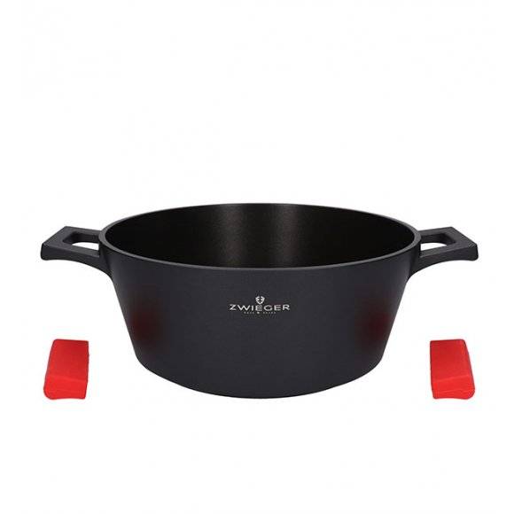 ZWIEGER OBSIDIAN Komplet Garnki 6 el z pokrywkami 5,5l/ 3,5l/ 2l +rondel +patelnia głęboka 28 cm / GREBLON C3+