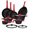 ZWIEGER OBSIDIAN Komplet Garnki 6 el z pokrywkami 5,5l/ 3,5l/ 2l +rondel + patelnie 20, 24, 28 cm + głęboka 28 cm + pokrywki Tadar/ GREBLON