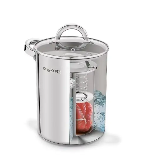 KONIGHOFFER Zestaw wędliniarski Szynkowar 1,5 l + garnek z sitkiem 4 l / stal nierdzewna