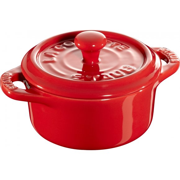 STAUB SERVING Zestaw 4 Mini Cocotte okrągły / 10 cm / czerwony