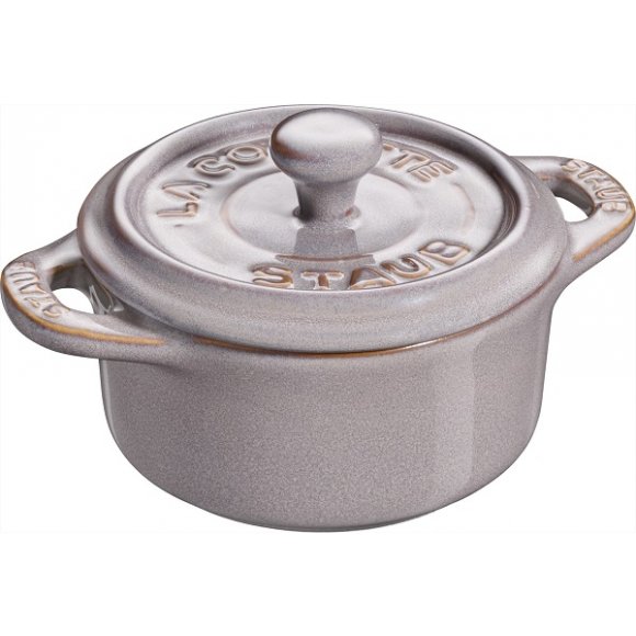 STAUB SERVING Zestaw 4 Mini Cocotte okrągły / 10 cm / antyczny grafitowy