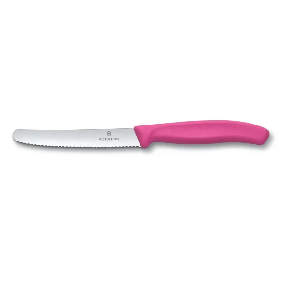 VICTORINOX SWISS CLASSIC Nóż ostrze ząbkowane / 11 cm / różowy