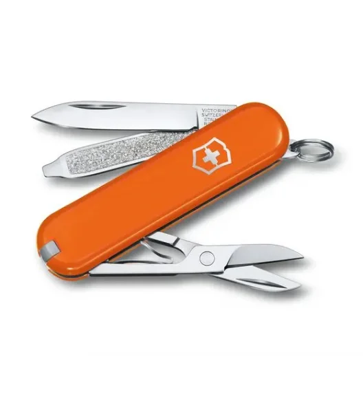VICTORINOX CLASSIC SD Scyzoryk z nożyczkami i śrubokrętem / pomarańczowy / wyprodukowany w Szwajcarii