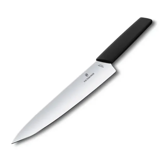 VICTORINOX SWISS MODERN Nóż do porcjowania / 22 cm / czarny / stal nierdzewna