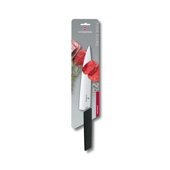 VICTORINOX SWISS MODERN Nóż do porcjowania / 22 cm / czarny / stal nierdzewna