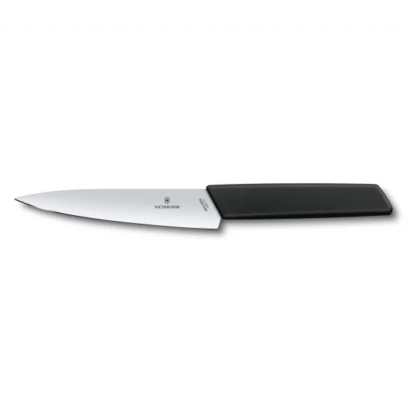 VICTORINOX SWISS MODERN Nóż kuchenny / 15 cm / czarny / stal nierdzewna