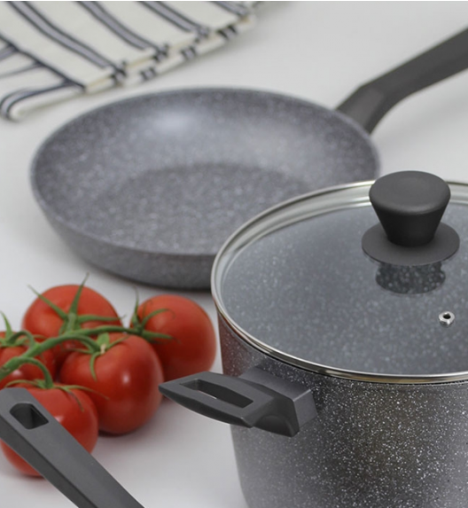 AMBITION SILVERSTONE Komplet patelni 20, 28 cm / powłoka Qalum Basic Stone Edition